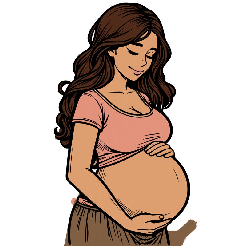 woman heavily pregnant realistic