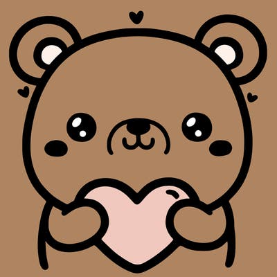 -cute bear with cute heart