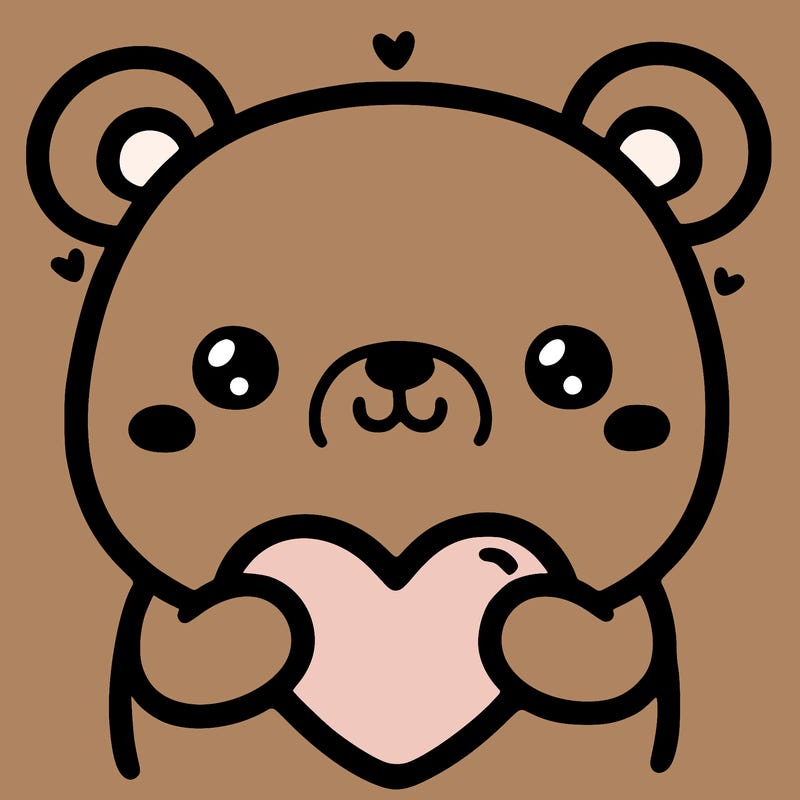 -cute bear with cute heart