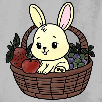 bunny in a fruit basket