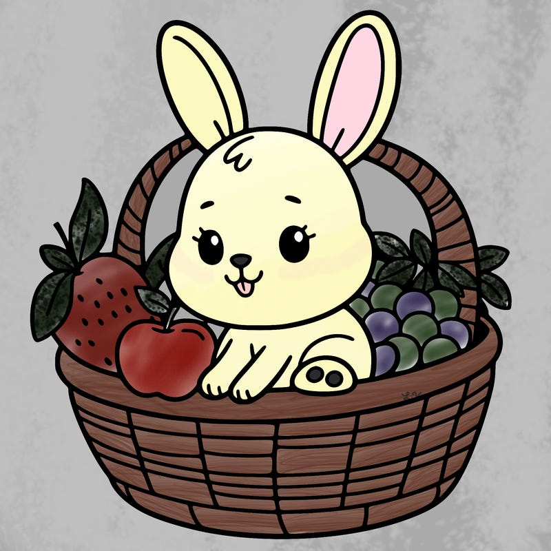 bunny in a fruit basket