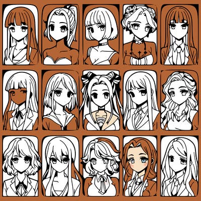 girls that look diffrent anime