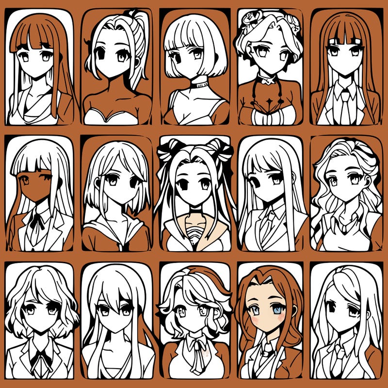 girls that look diffrent anime