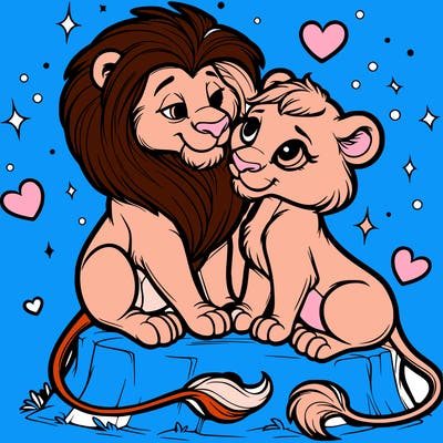lion and lioness inlove