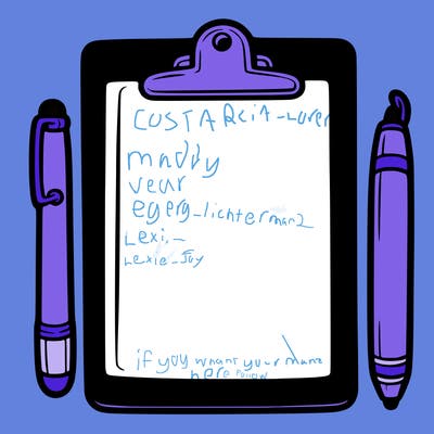blank clip board with pen