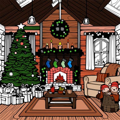 christmas house interior