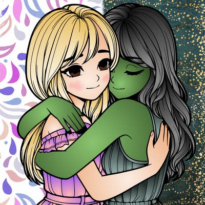 realistic girls hugging
