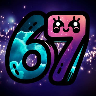 the numbers 67