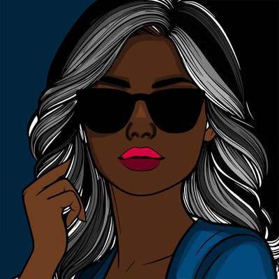 realistic woman with sunglasses