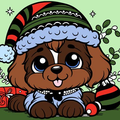 christmas baby puppy