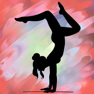 a woman doing a handstand