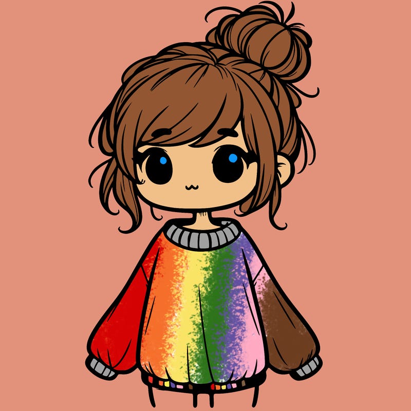 cute girl with baggy sweater and messy bun