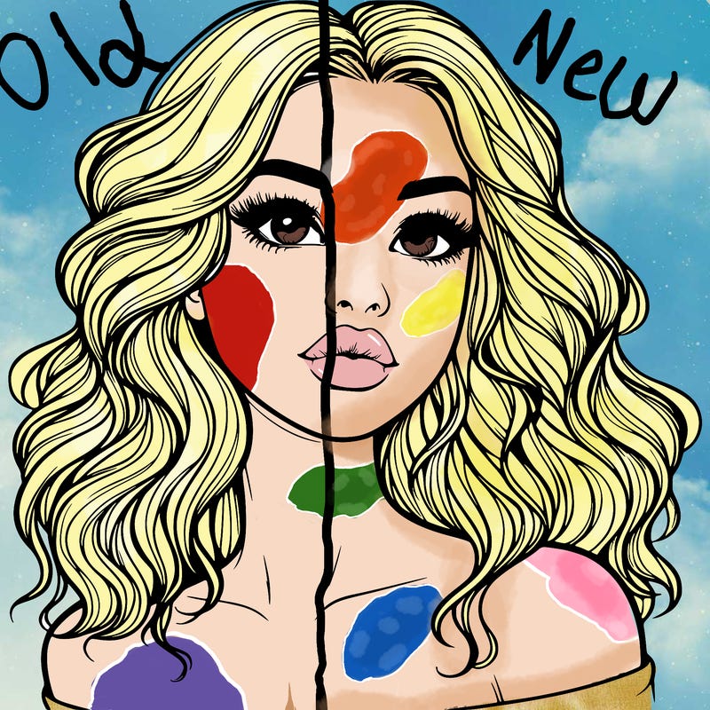 realistic girl with wavy hair and lips