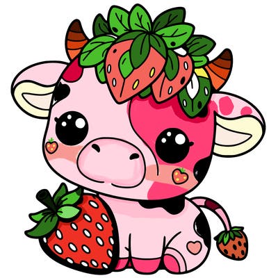cute strawberry cow