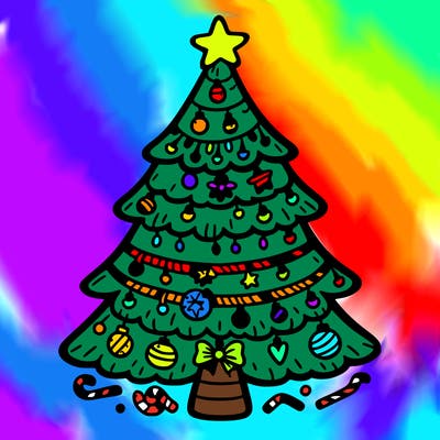 christmas tree with lots of details