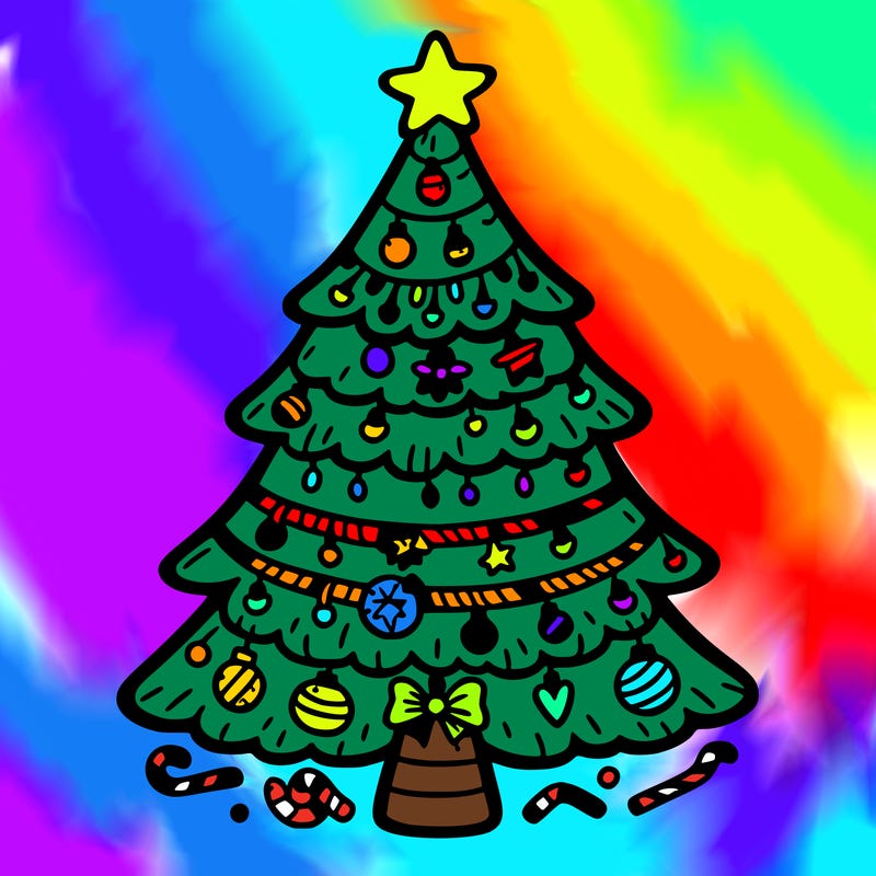 christmas tree with lots of details