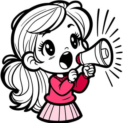 a girl shouting
