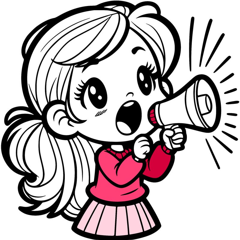 a girl shouting