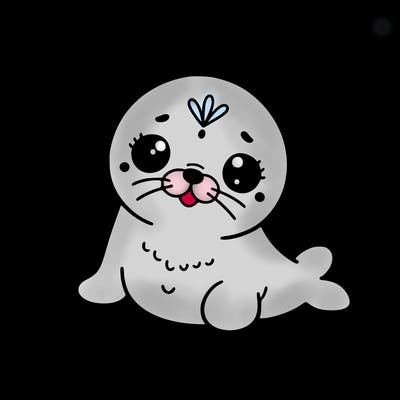 a cute baby seal mandala