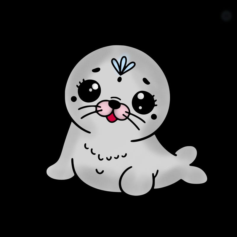 a cute baby seal mandala