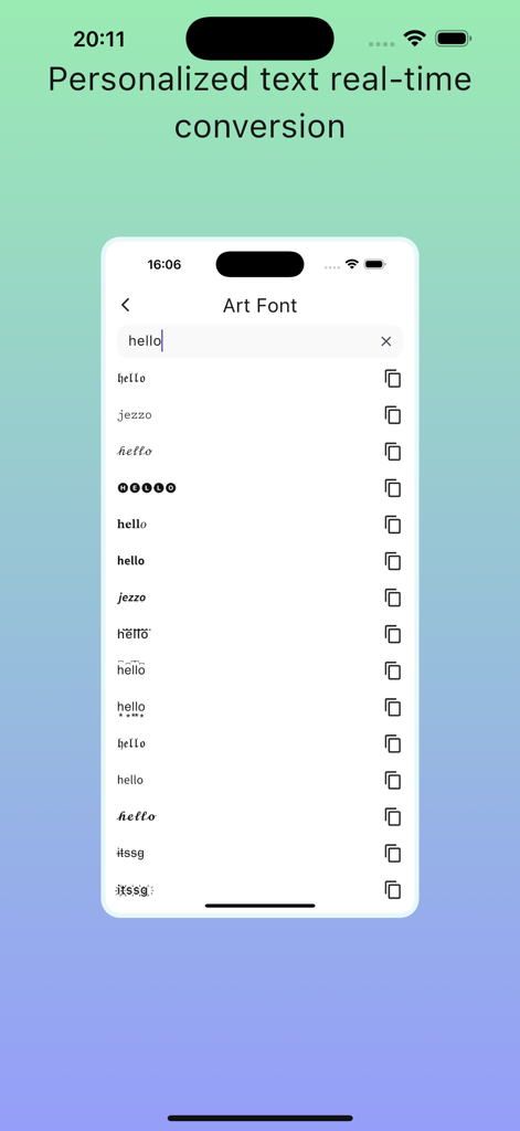 Dual Messenger - Recover&Duo - Personalized text real time conversion interface with various art font styles