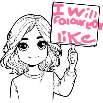 realistic girl holding up a sign