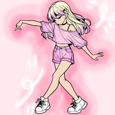 realistic girl danceing