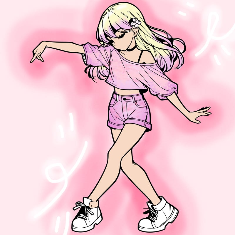 realistic girl danceing