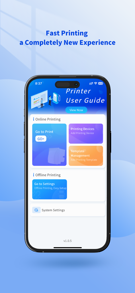 LXED - LXED mobile app home screen showing ticket printing options and template management