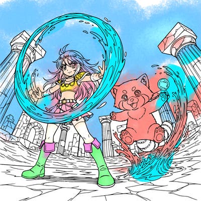 rebel princess, water, power, cute animal