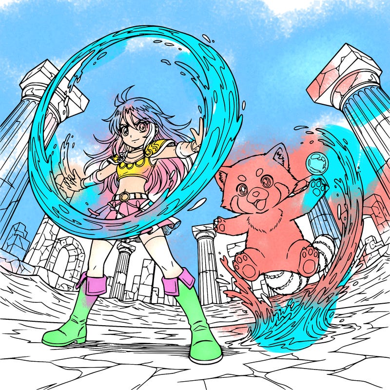 rebel princess, water, power, cute animal