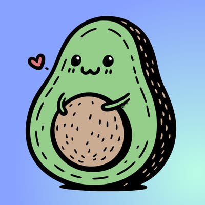 an avocado hugging an avocado