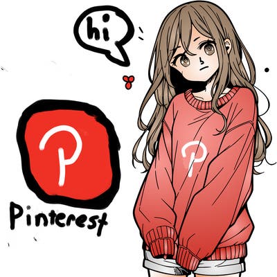 manga teen girl  in a sweater and baggy pants