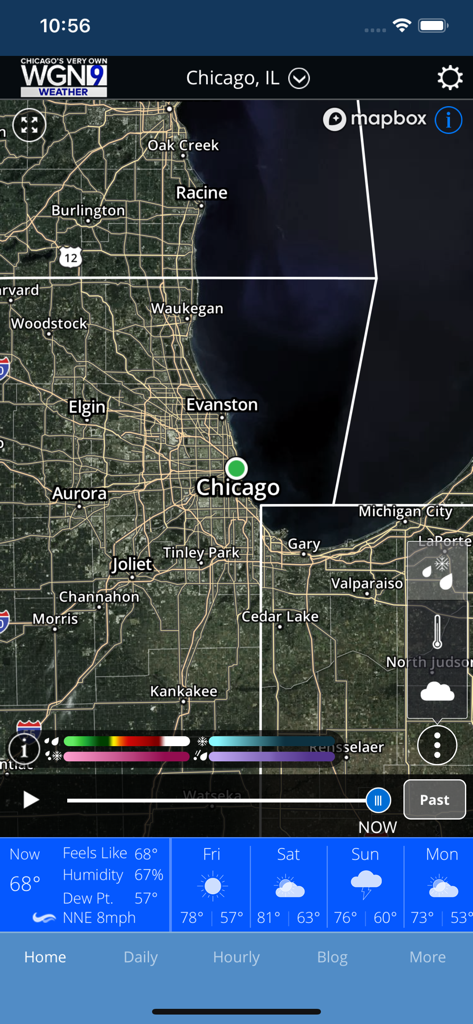 WGN-TV Chicago Weather - Real-time weather radar map of Chicago and surrounding areas on the WGN-TV weather app