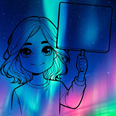 realistic girl holding up a sign