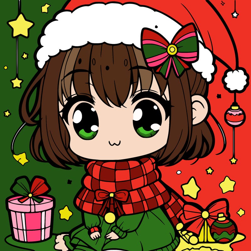 cute christmas anime girl
