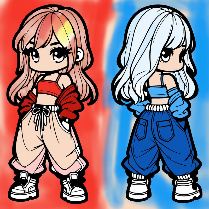 girl in crop top and baggy pants