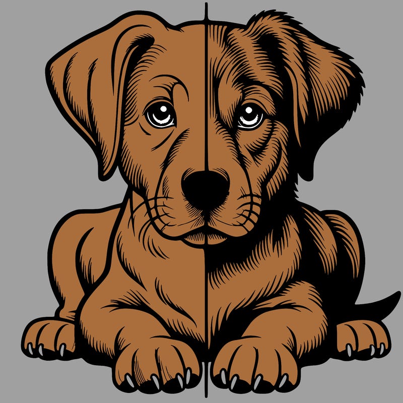 realistic dog split picture