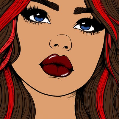 really realistic girl with lips