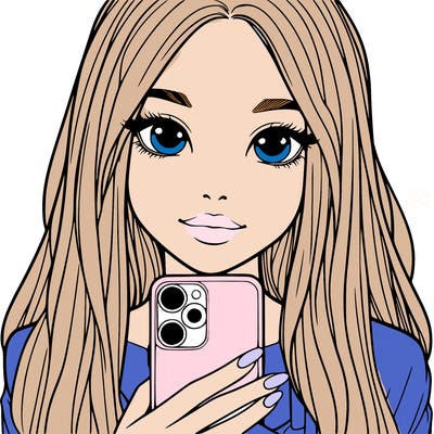 realistic girl with a phone