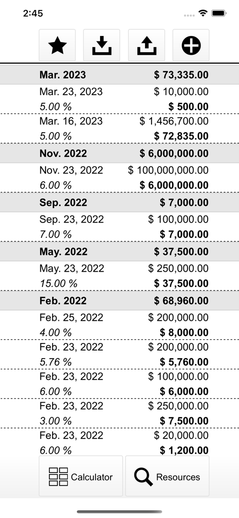 Interfaz de la aplicación móvil que muestra una lista de comisiones de ventas y totales de ganancias mensuales para profesionales de ventas