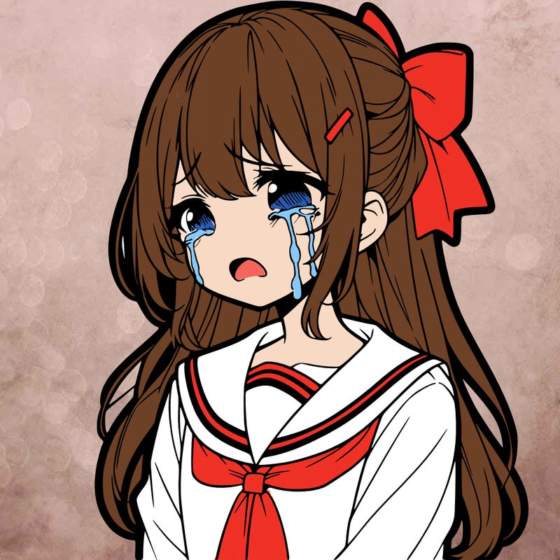 anime girl crying