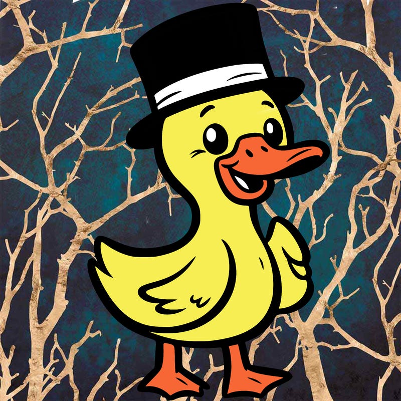 duck wearing a top hat