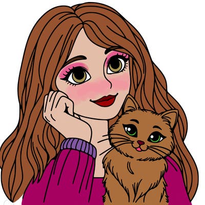 woman with cat