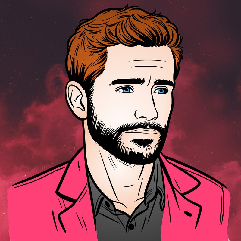 a man with a small beard realistic