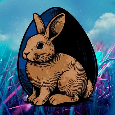 realistic rabbit easter egg