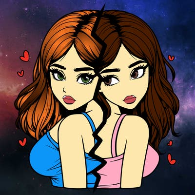 realistic girl split