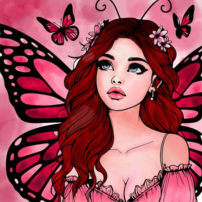 butterfly fairy realistic girl