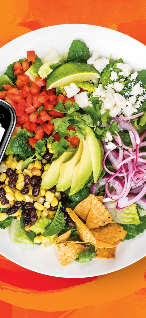 A vibrant fresh salad bowl from the Wegmans Meals 2GO app