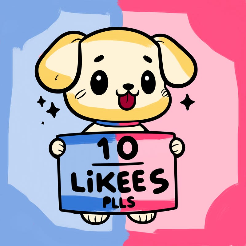 cute dog holding a sign saying 10 likes pls